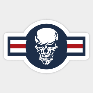 Military aircraft roundel emblem with skull illustration Sticker